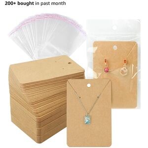 Brown Earring/Necklace Display Cards with Clear Bags from Amazon